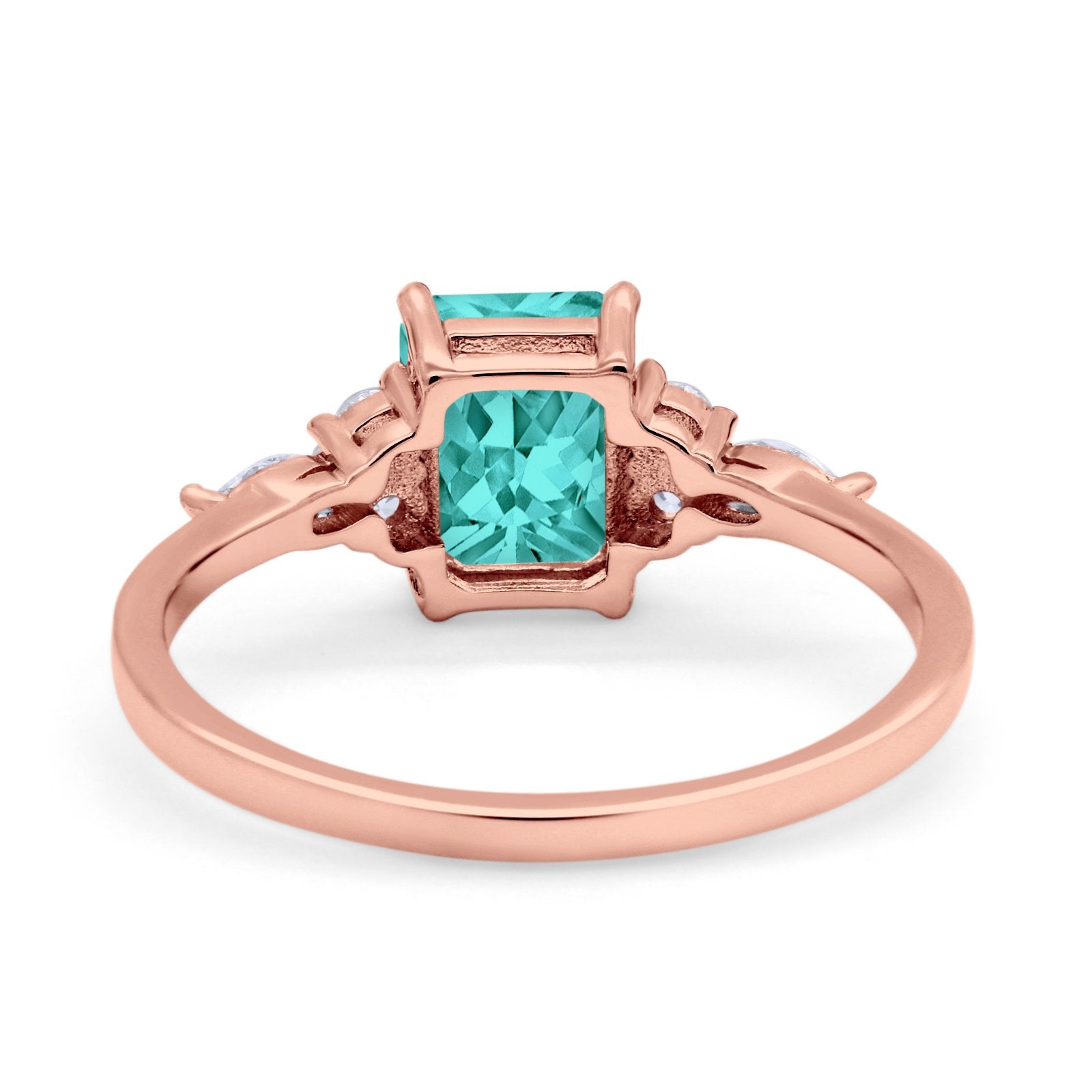 Art Deco Wedding Ring Marquise Simulated Cubic Zirconia 925 Sterling Silver