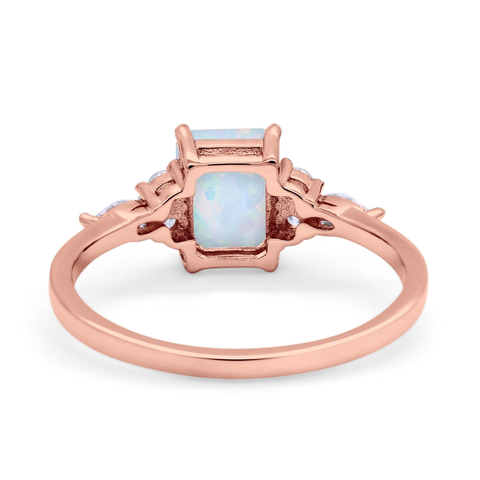 Art Deco Wedding Ring Marquise Simulated Cubic Zirconia 925 Sterling Silver