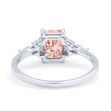 Art Deco Wedding Ring Marquise Simulated Cubic Zirconia 925 Sterling Silver