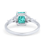 Art Deco Wedding Ring Marquise Simulated Cubic Zirconia 925 Sterling Silver