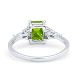 Art Deco Wedding Ring Marquise Simulated Cubic Zirconia 925 Sterling Silver