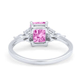 Art Deco Wedding Ring Marquise Simulated Cubic Zirconia 925 Sterling Silver