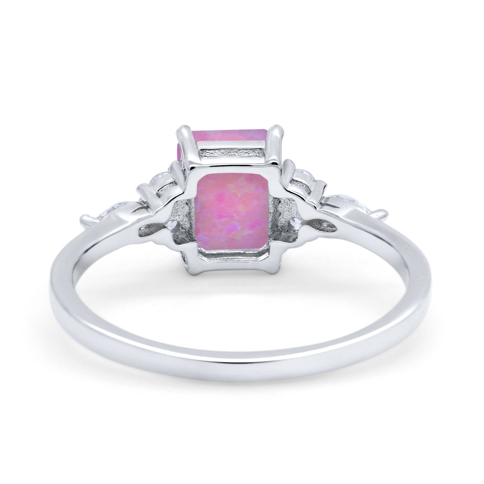 Art Deco Wedding Ring Marquise Simulated Cubic Zirconia 925 Sterling Silver