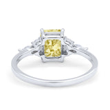 Art Deco Wedding Ring Marquise Simulated Cubic Zirconia 925 Sterling Silver