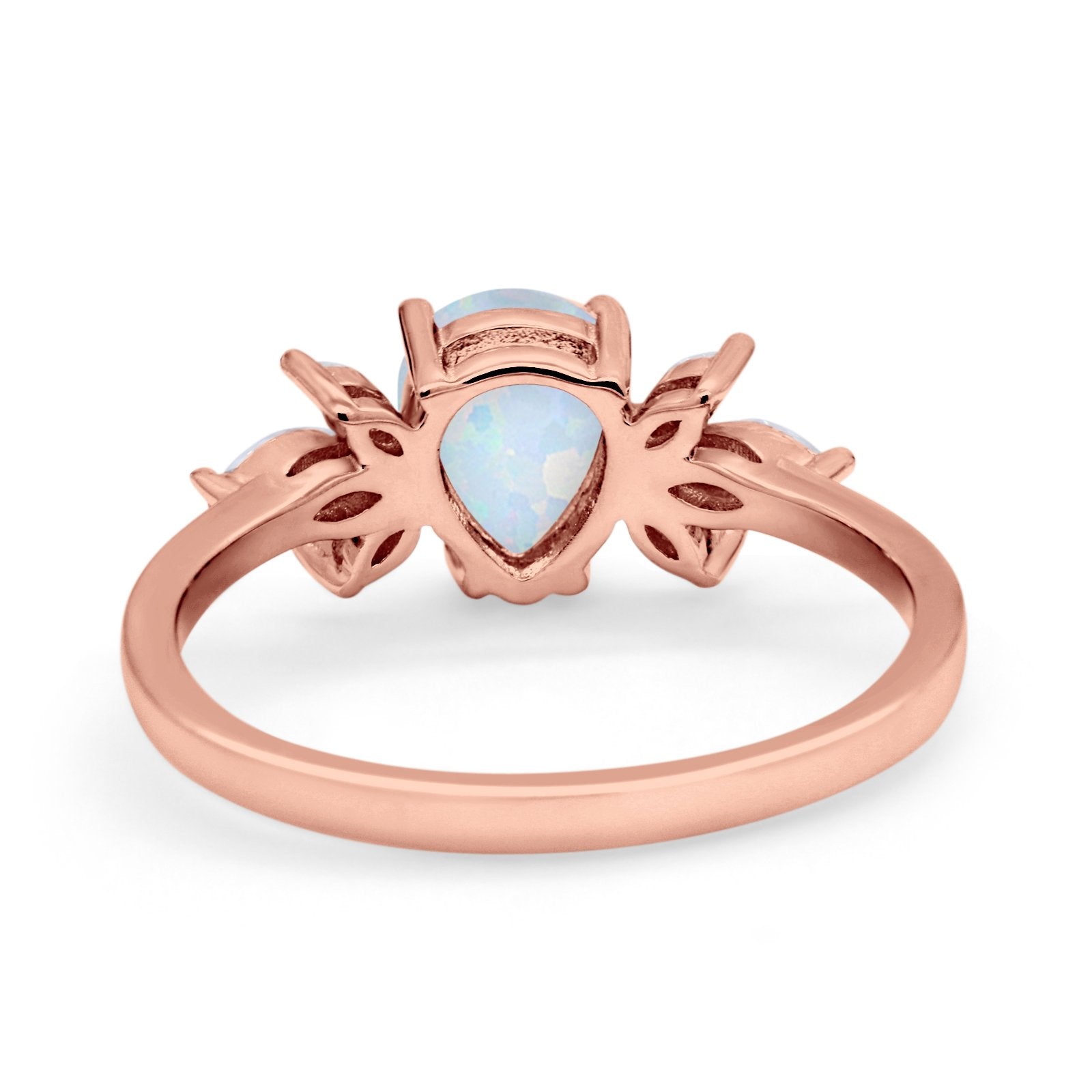 Teardrop Pear Wedding Ring Simulated Cubic Zirconia 925 Sterling Silver