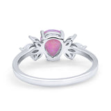 Teardrop Pear Wedding Ring Simulated Cubic Zirconia 925 Sterling Silver