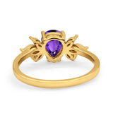 Teardrop Pear Wedding Ring Simulated Cubic Zirconia 925 Sterling Silver