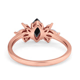 Art Deco Wedding Ring Marquise Simulated Cubic Zirconia 925 Sterling Silver