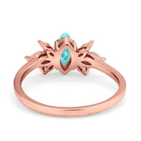 Art Deco Wedding Ring Marquise Simulated Cubic Zirconia 925 Sterling Silver