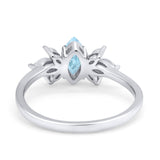 Art Deco Wedding Ring Marquise Simulated Cubic Zirconia 925 Sterling Silver