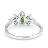 Art Deco Wedding Ring Marquise Simulated Cubic Zirconia 925 Sterling Silver