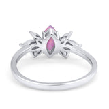 Art Deco Wedding Ring Marquise Simulated Cubic Zirconia 925 Sterling Silver