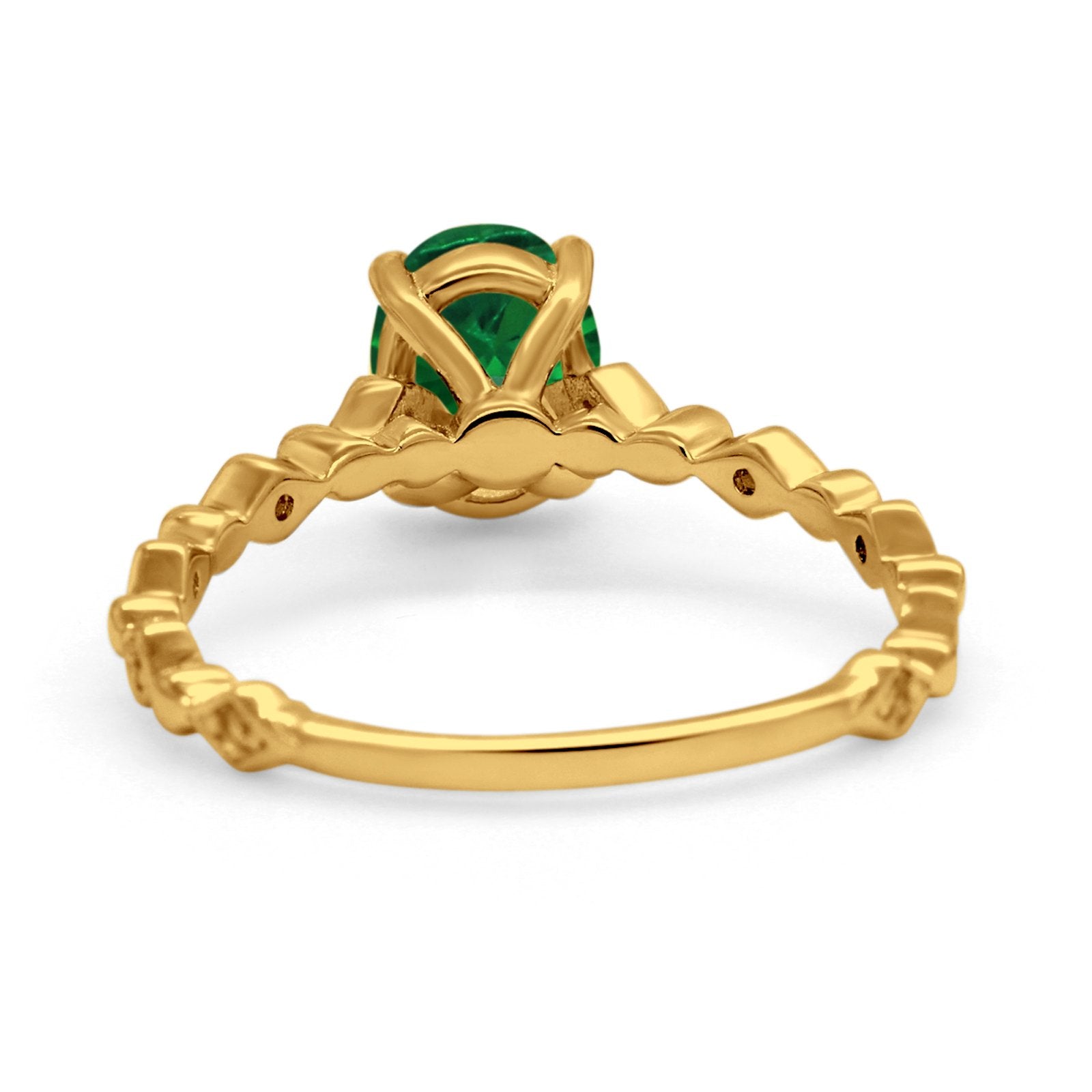 Oval Art Deco Engagement Ring Round Simulated Cubic Zirconia 925 Sterling Silver