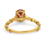 Oval Art Deco Engagement Ring Round Simulated Cubic Zirconia 925 Sterling Silver