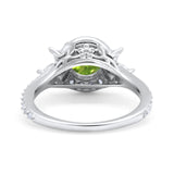 Halo Floral Wedding Ring Marquise Simulated Cubic Zirconia 925 Sterling Silver