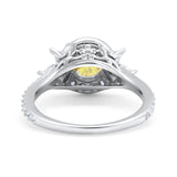 Halo Floral Wedding Ring Marquise Simulated Cubic Zirconia 925 Sterling Silver