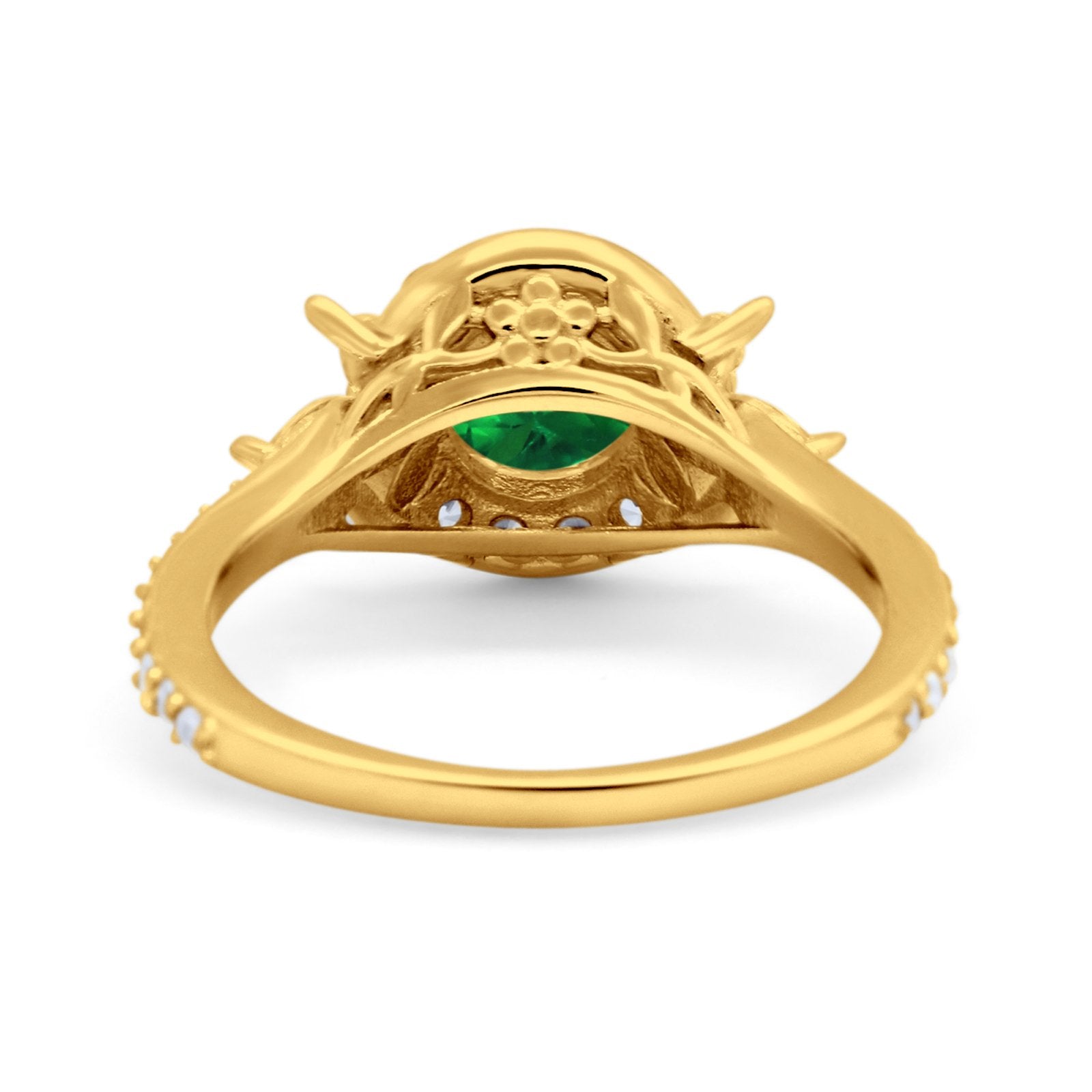 Halo Floral Wedding Ring Marquise Simulated Cubic Zirconia 925 Sterling Silver