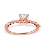 Art Deco Solitaire Wedding Ring Simulated Cubic Zirconia 925 Sterling Silver