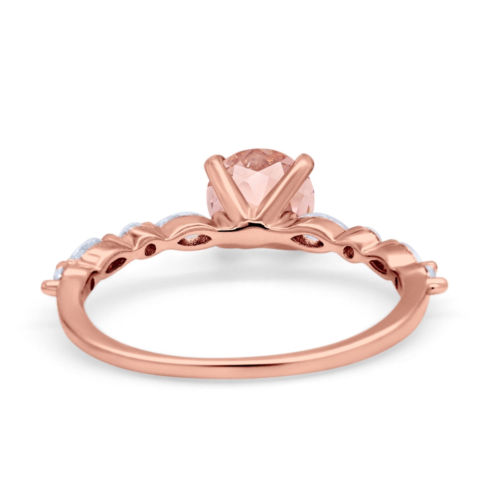 Art Deco Solitaire Wedding Ring Simulated Cubic Zirconia 925 Sterling Silver