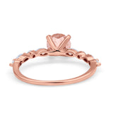 Art Deco Solitaire Wedding Ring Simulated Cubic Zirconia 925 Sterling Silver