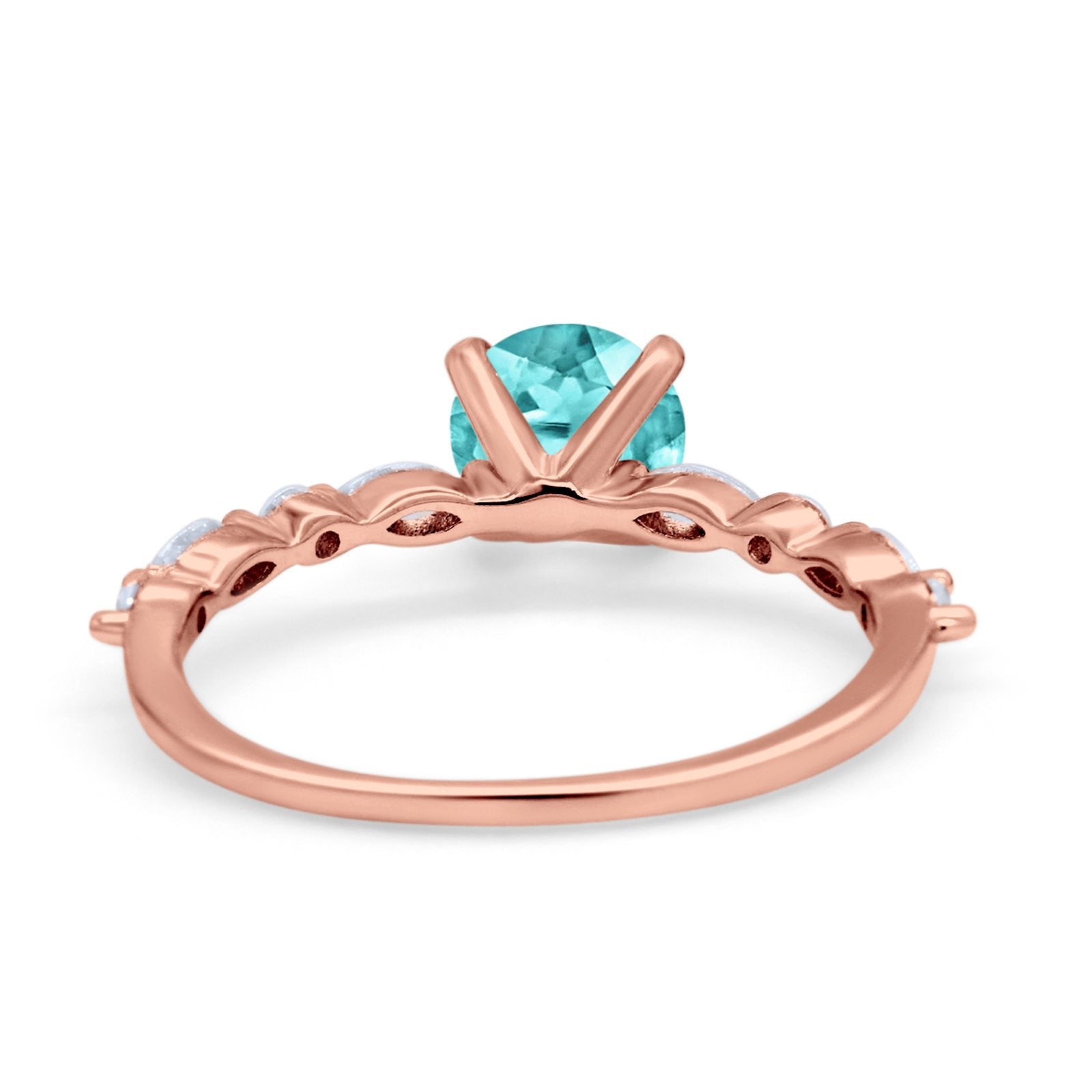 Art Deco Solitaire Wedding Ring Simulated Cubic Zirconia 925 Sterling Silver