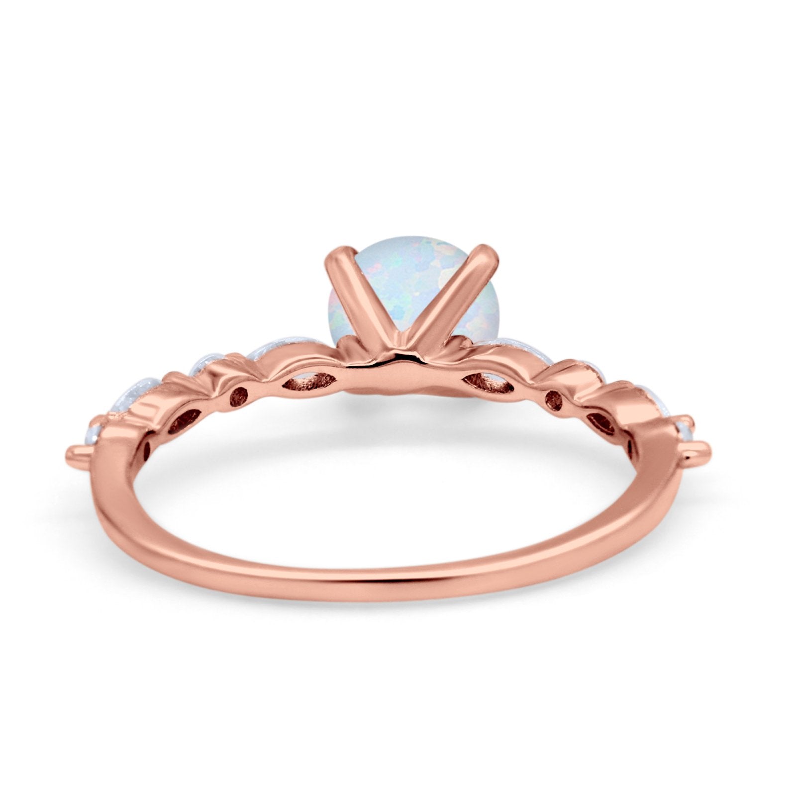 Art Deco Solitaire Wedding Ring Simulated Cubic Zirconia 925 Sterling Silver