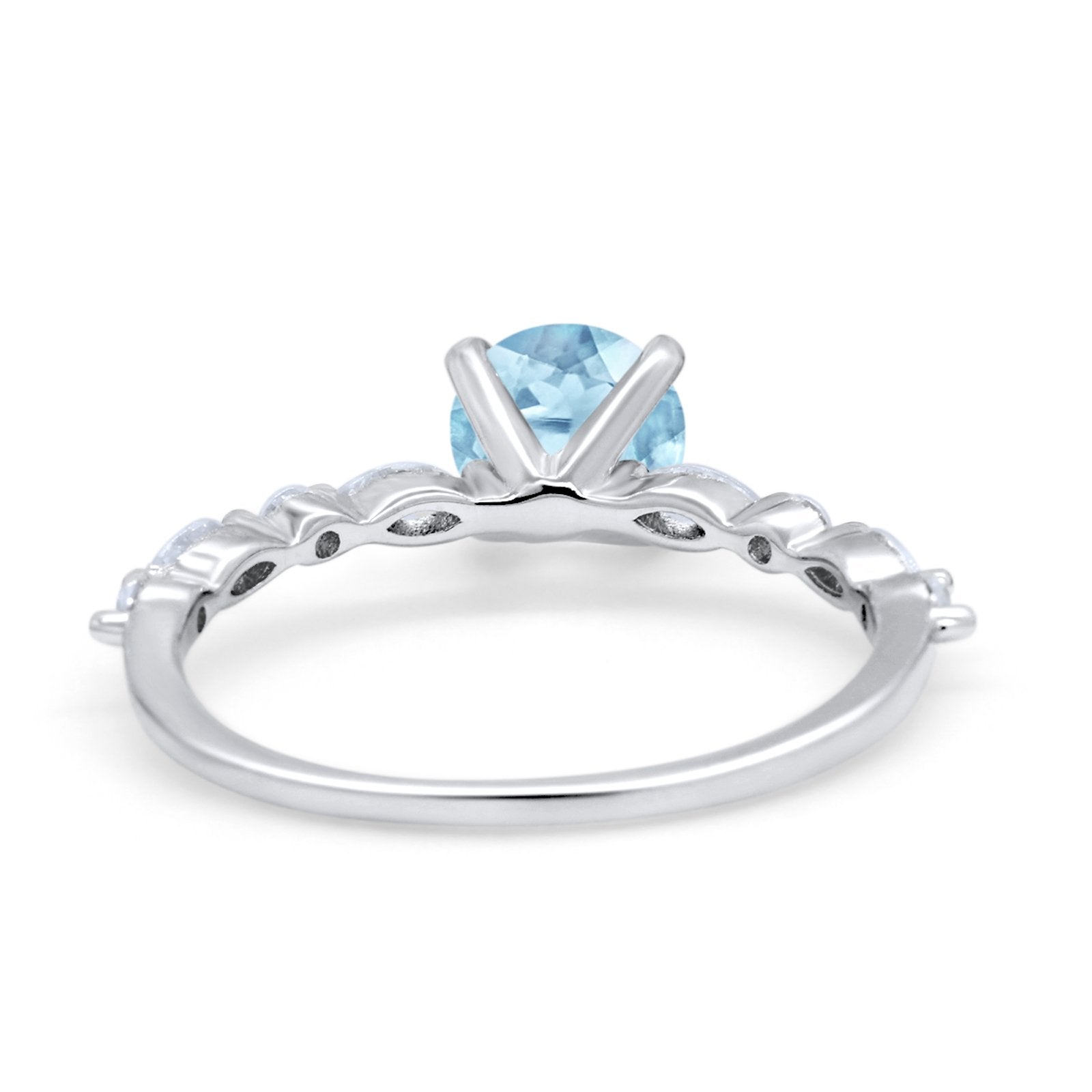 Art Deco Solitaire Wedding Ring Simulated Cubic Zirconia 925 Sterling Silver