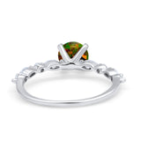 Art Deco Solitaire Wedding Ring Simulated Cubic Zirconia 925 Sterling Silver