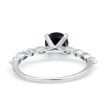Art Deco Solitaire Wedding Ring Simulated Cubic Zirconia 925 Sterling Silver