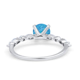 Art Deco Solitaire Wedding Ring Simulated Cubic Zirconia 925 Sterling Silver