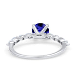 Art Deco Solitaire Wedding Ring Simulated Cubic Zirconia 925 Sterling Silver