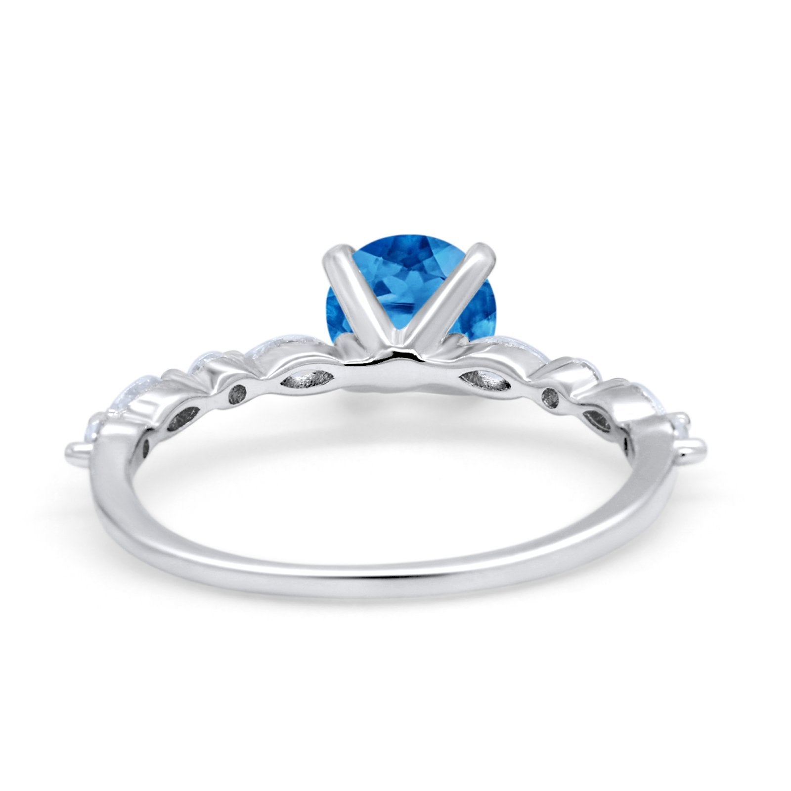 Art Deco Solitaire Wedding Ring Simulated Cubic Zirconia 925 Sterling Silver