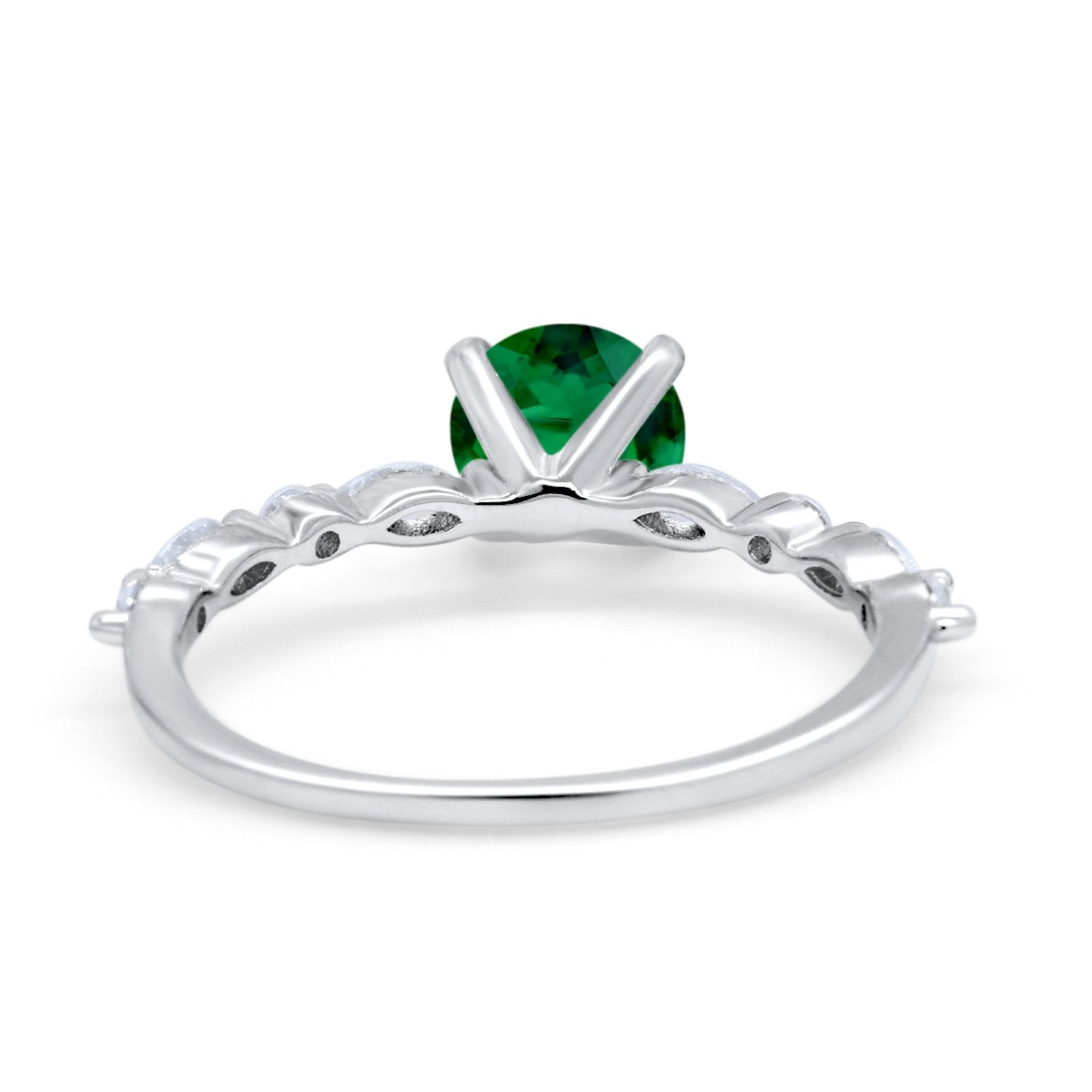 Art Deco Solitaire Wedding Ring Simulated Cubic Zirconia 925 Sterling Silver