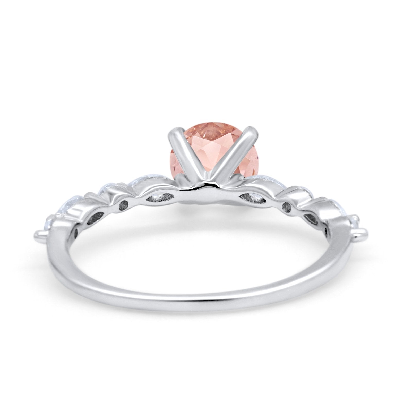 Art Deco Solitaire Wedding Ring Simulated Cubic Zirconia 925 Sterling Silver