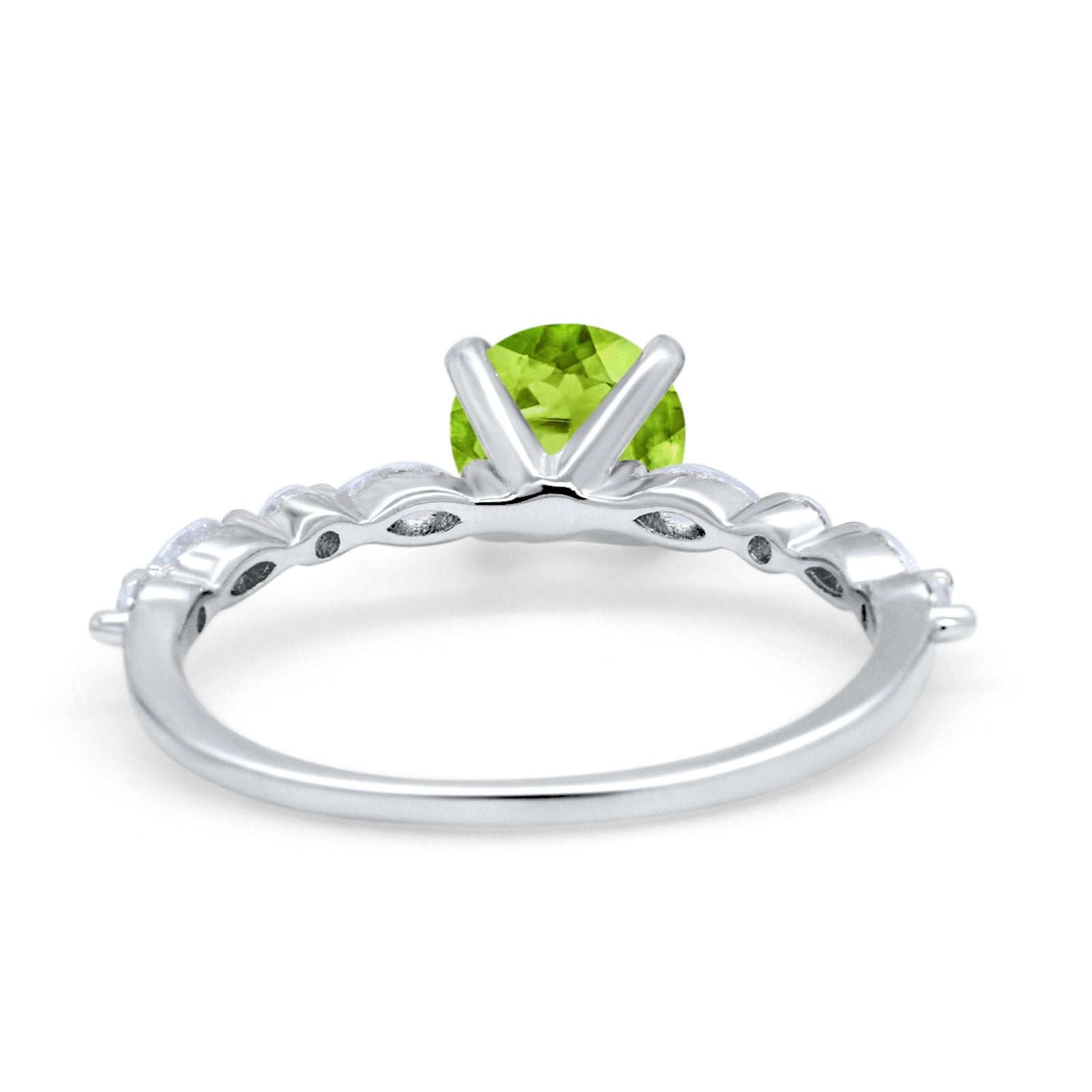 Art Deco Solitaire Wedding Ring Simulated Cubic Zirconia 925 Sterling Silver