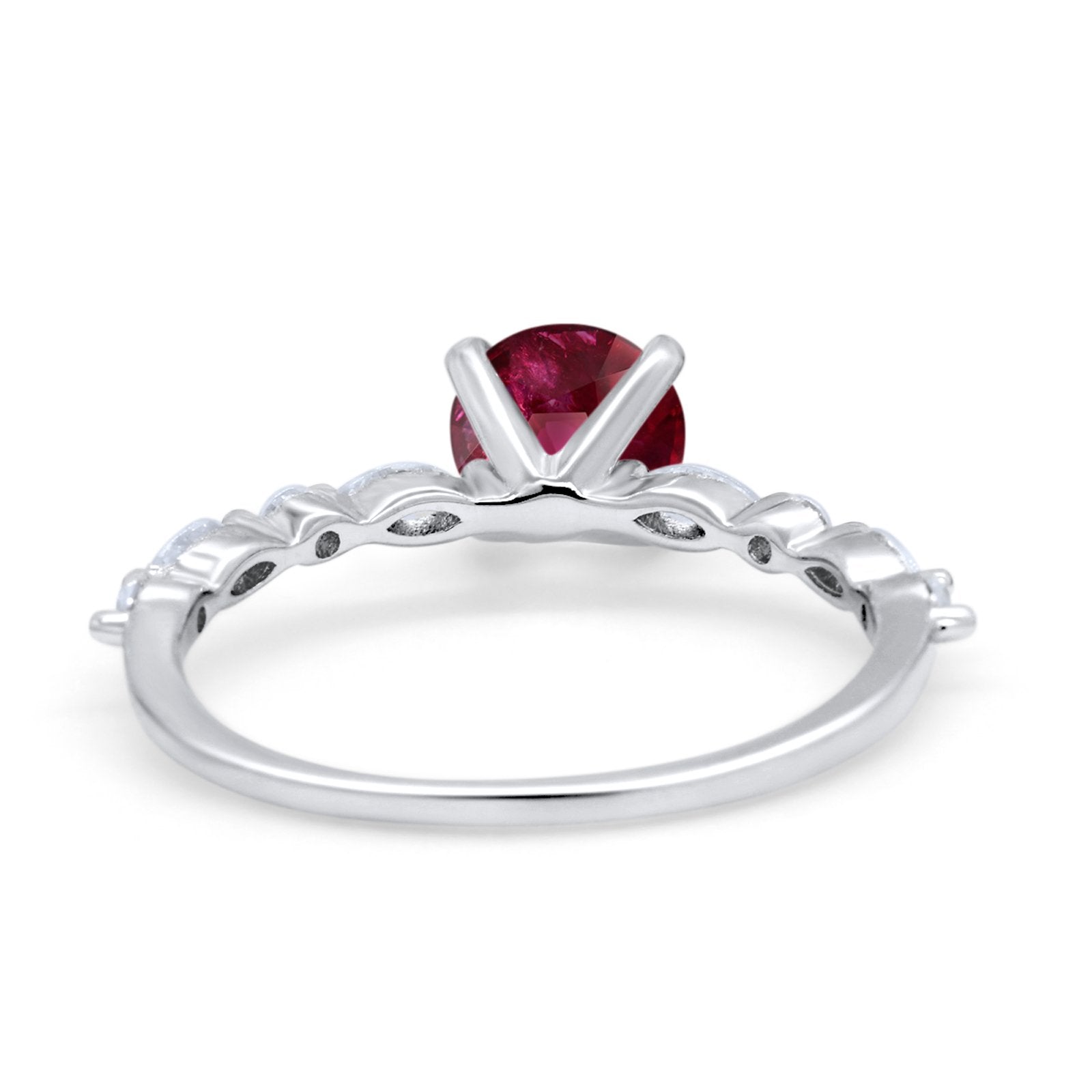 Art Deco Solitaire Wedding Ring Simulated Cubic Zirconia 925 Sterling Silver