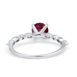 Art Deco Solitaire Wedding Ring Simulated Cubic Zirconia 925 Sterling Silver