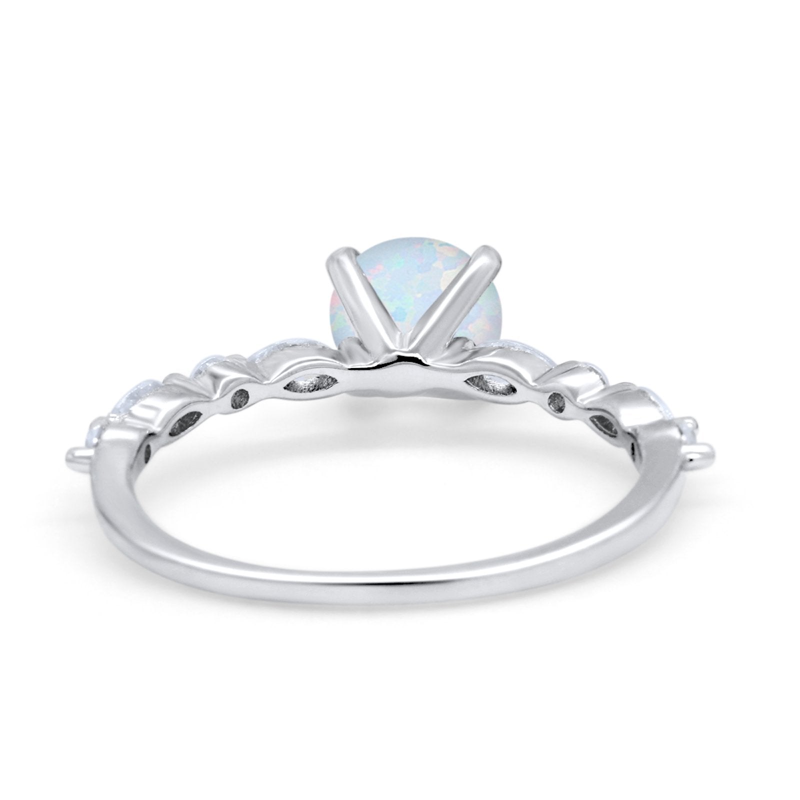 Art Deco Solitaire Wedding Ring Simulated Cubic Zirconia 925 Sterling Silver