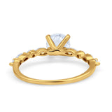 Art Deco Solitaire Wedding Ring Simulated Cubic Zirconia 925 Sterling Silver