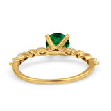 Art Deco Solitaire Wedding Ring Simulated Cubic Zirconia 925 Sterling Silver