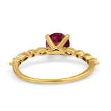 Art Deco Solitaire Wedding Ring Simulated Cubic Zirconia 925 Sterling Silver