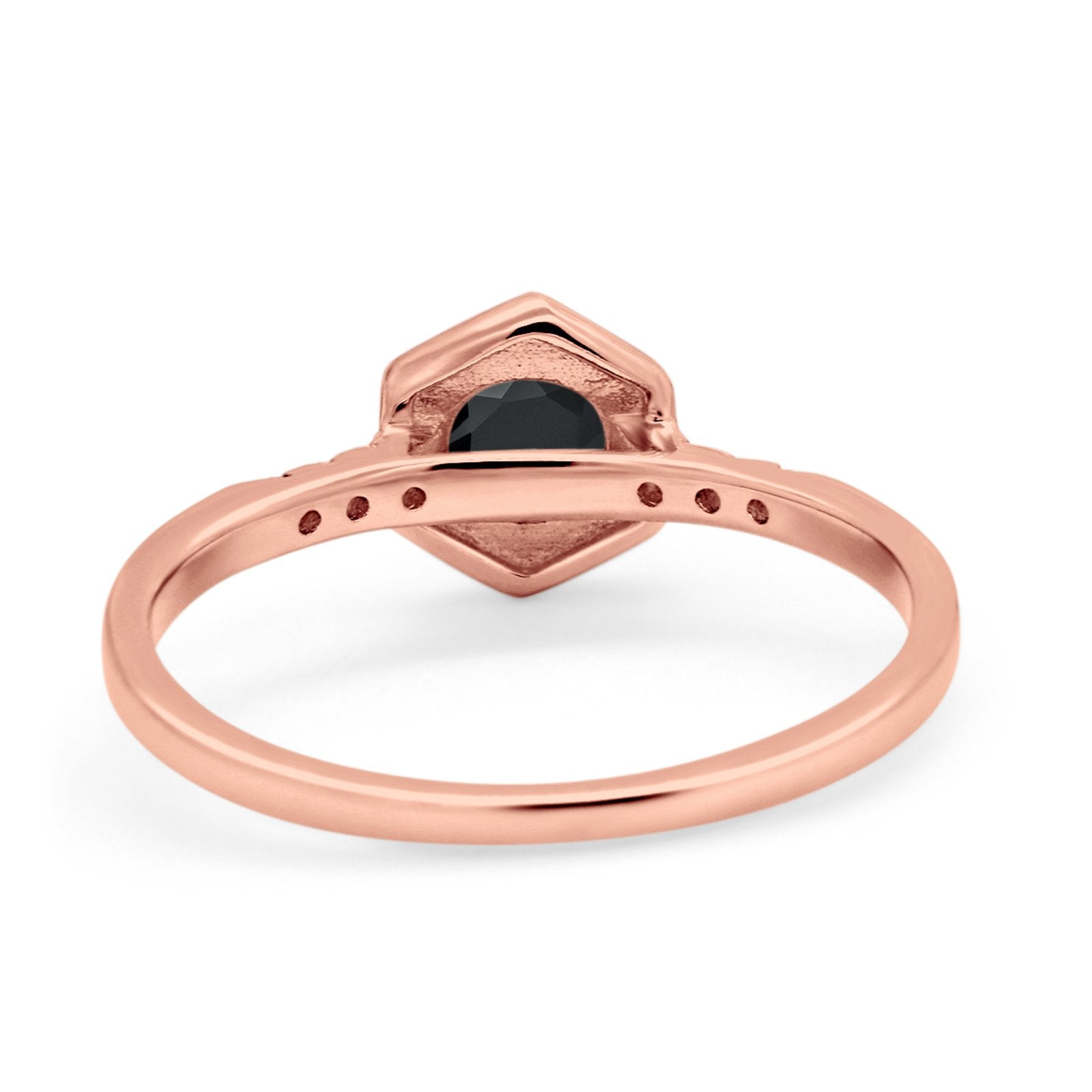 Wedding Ring Accent Vintage Round Simulated Cubic Zirconia 925 Sterling Silver