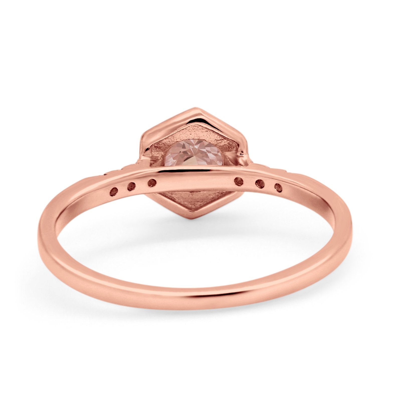 Wedding Ring Accent Vintage Round Simulated Cubic Zirconia 925 Sterling Silver