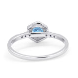 Wedding Ring Accent Vintage Round Simulated Cubic Zirconia 925 Sterling Silver