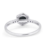 Wedding Ring Accent Vintage Round Simulated Cubic Zirconia 925 Sterling Silver