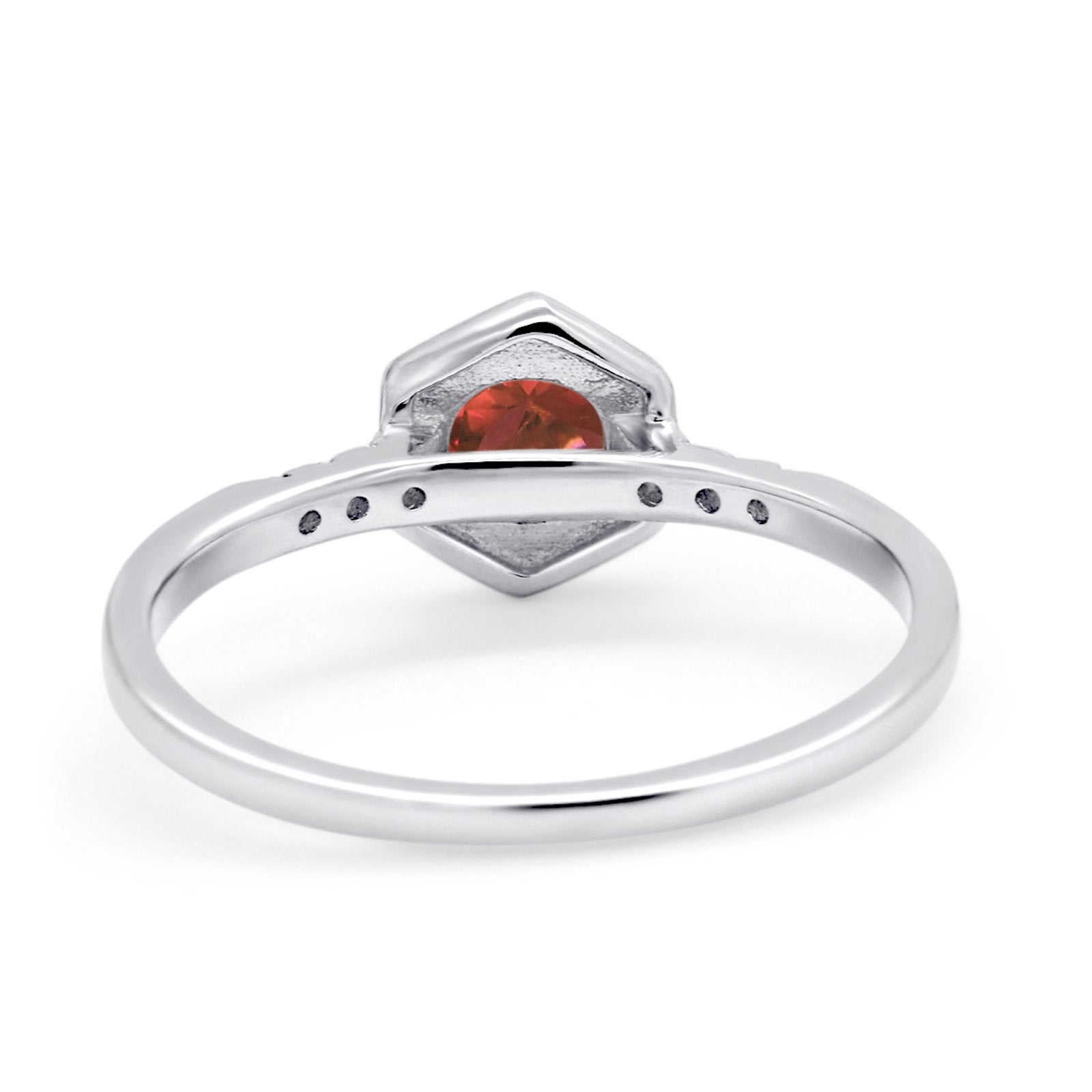 Wedding Ring Accent Vintage Round Simulated Cubic Zirconia 925 Sterling Silver