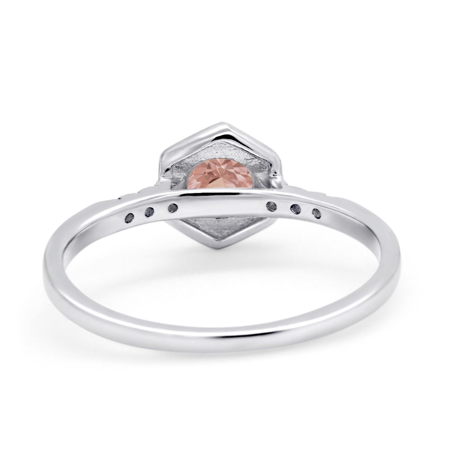 Wedding Ring Accent Vintage Round Simulated Cubic Zirconia 925 Sterling Silver