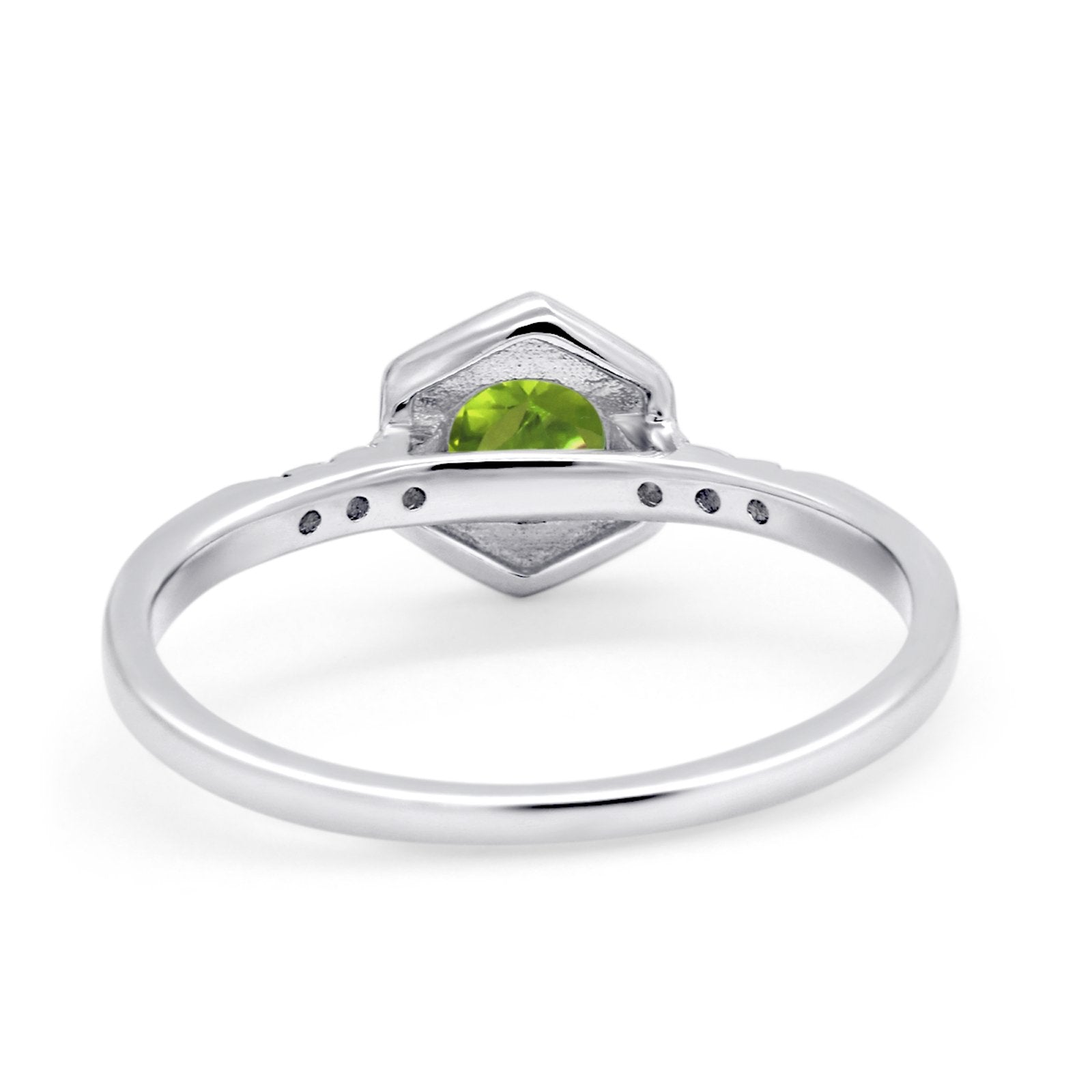 Wedding Ring Accent Vintage Round Simulated Cubic Zirconia 925 Sterling Silver