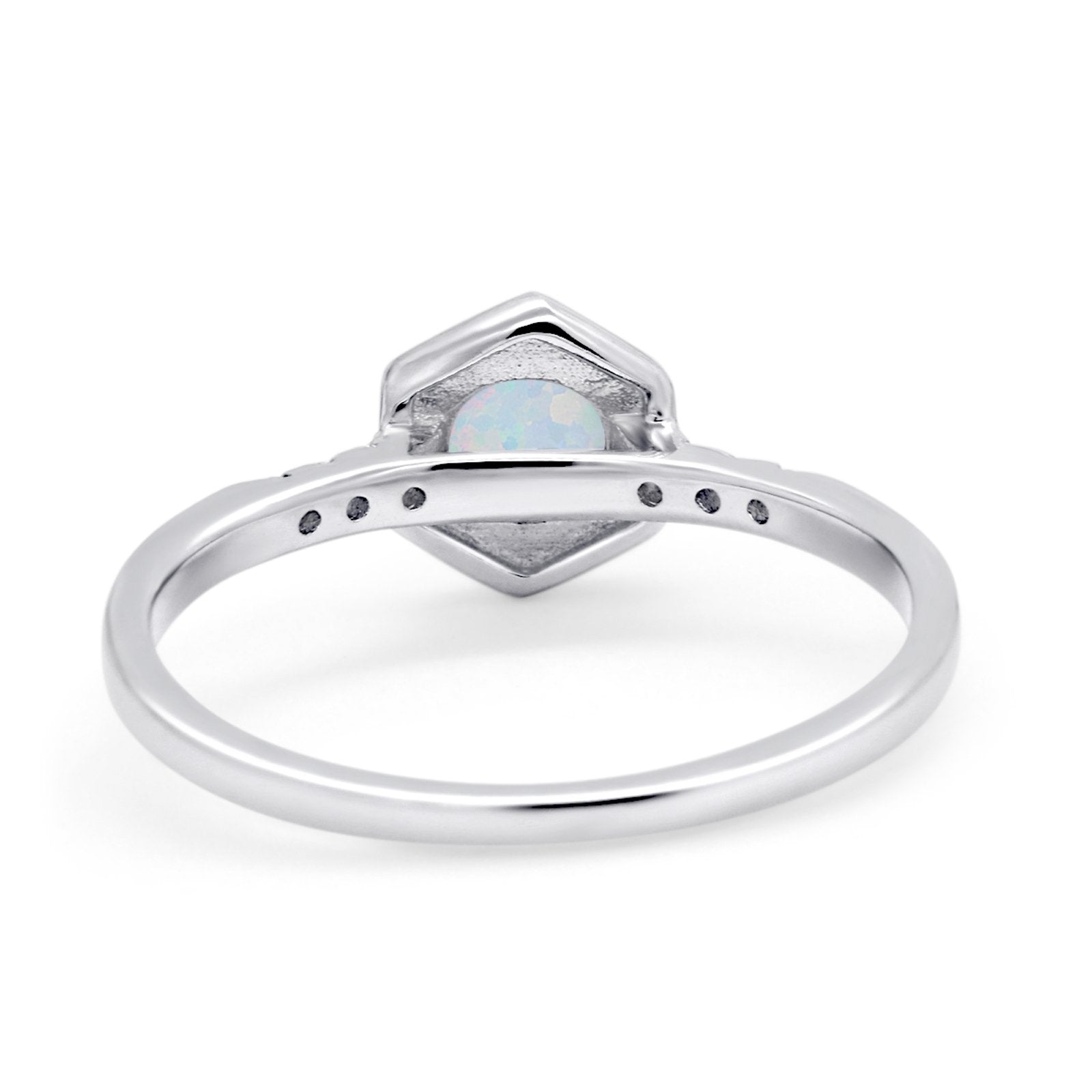 Wedding Ring Accent Vintage Round Simulated Cubic Zirconia 925 Sterling Silver