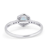 Wedding Ring Accent Vintage Round Simulated Cubic Zirconia 925 Sterling Silver